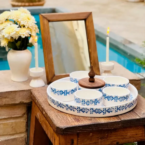 Blue Design Ceramic Haft Seen Table Set