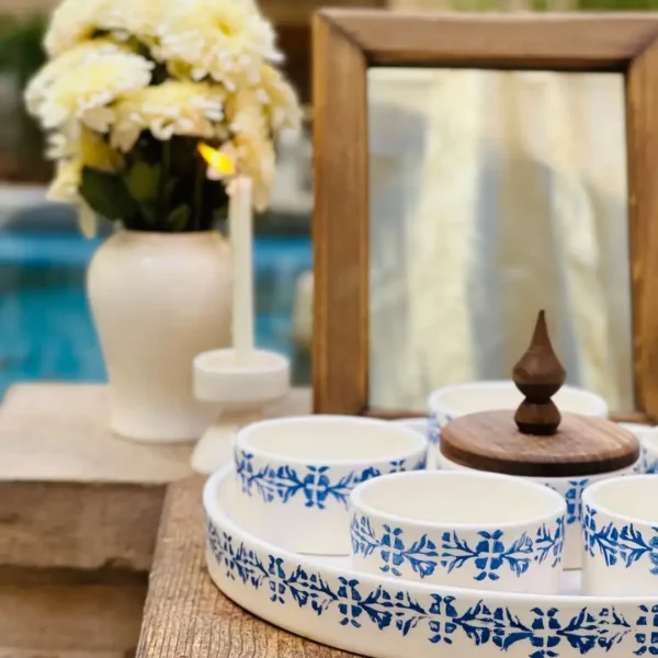 Blue Design Ceramic Haft Seen Table Set