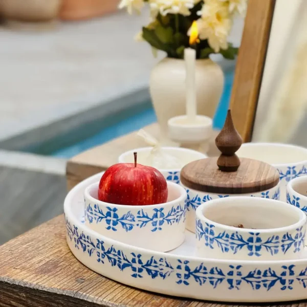 Blue Design Ceramic Haft Seen Table Set