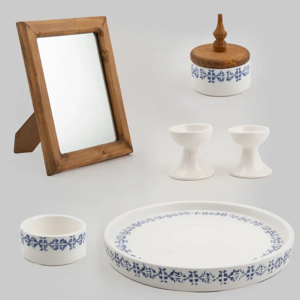 Blue Design Ceramic Haft Seen Table Set