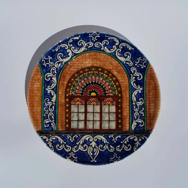 Handmade Wall Plate Inspired by Historical Monument 26cm