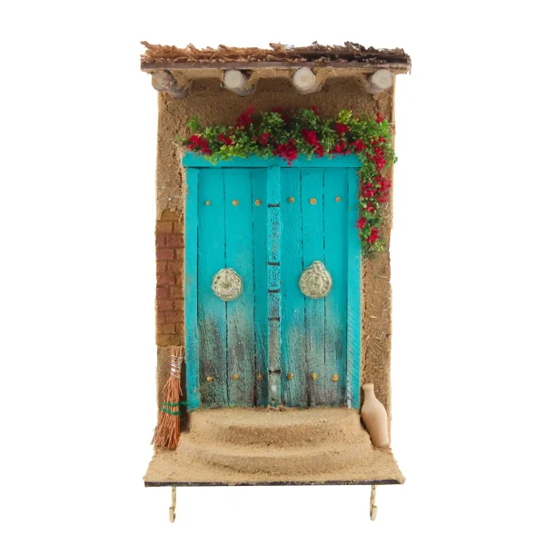 Wooden Key Holder With a Mud House Design 20cm