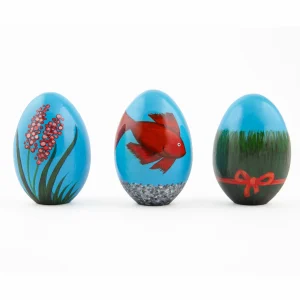 Blue Handcrafted Ceramic Egg Set