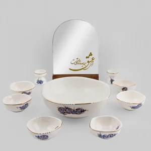 Lapis Blue Pomegranate Ceramic Haft Seen Set