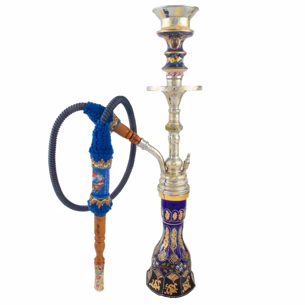 Persian Minakari Shisha with Gold-Embellished Crystal Vase – 50cm