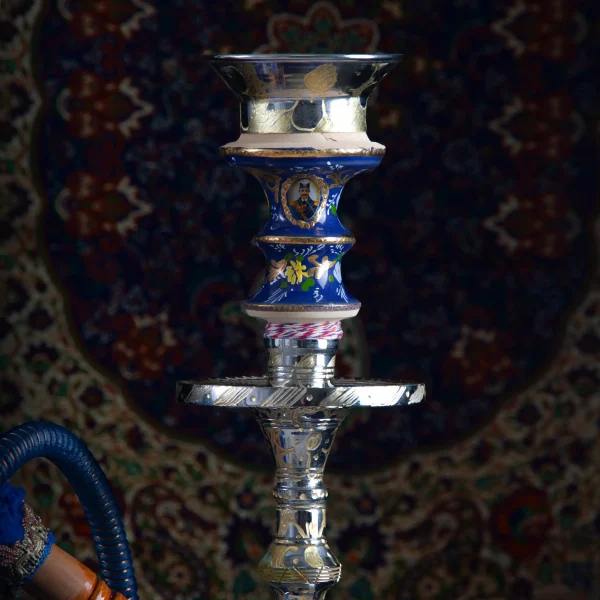 Persian Minakari Shisha with Gold-Embellished Crystal Vase – 50cm