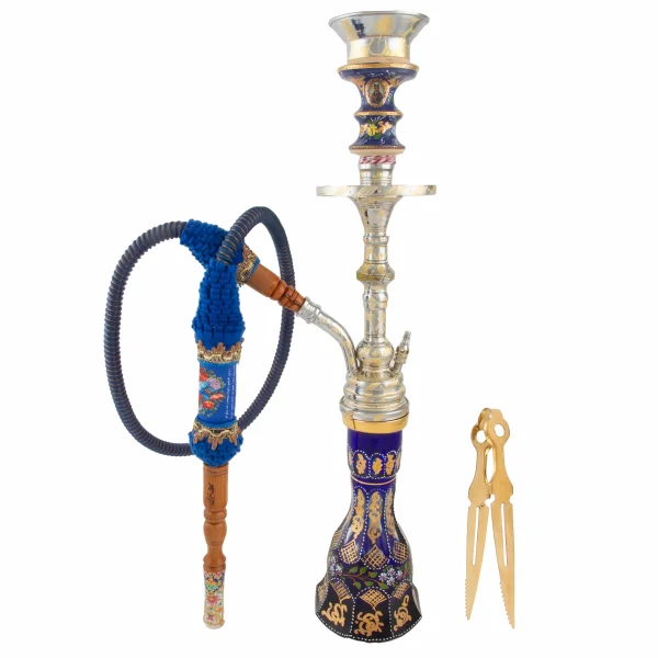 Persian Minakari Shisha with Gold-Embellished Crystal Vase – 50cm