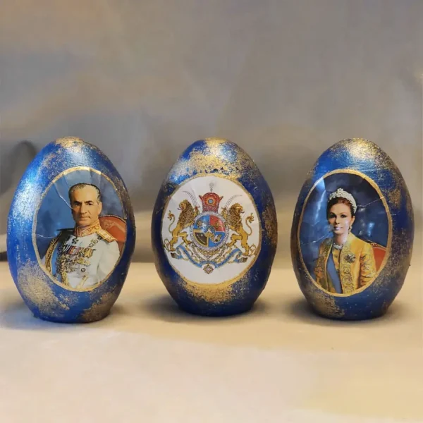 Royal Pahlavi Persian Ceramic Egg Set