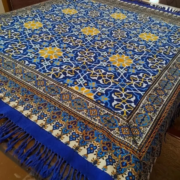 Traditional Persian Velvet Ghalamkari Tablecloth – 1 x 1 m