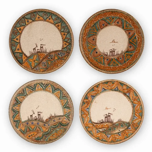 Handcrafted Persian Ceramic Plate – Garden of Paradise Design