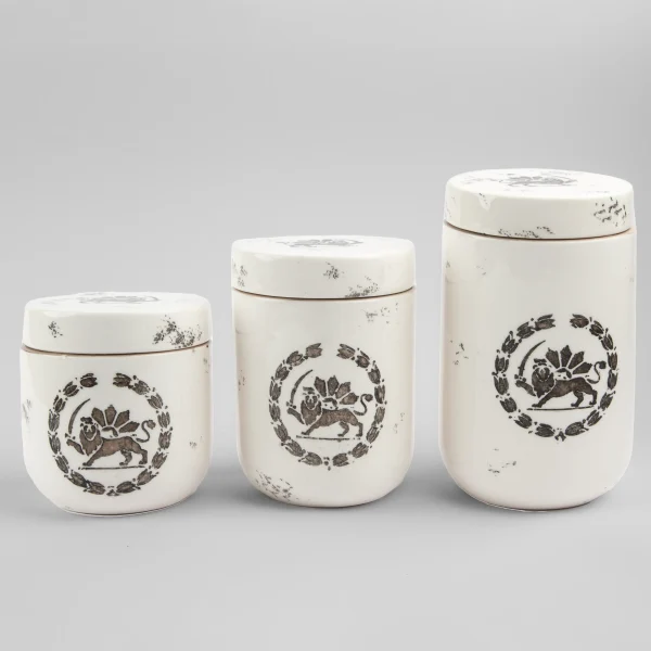 Persian Lion & Sun Ceramic Canister Set