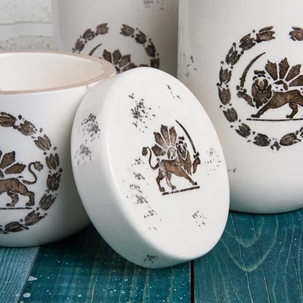 Persian Lion & Sun Ceramic Canister Set