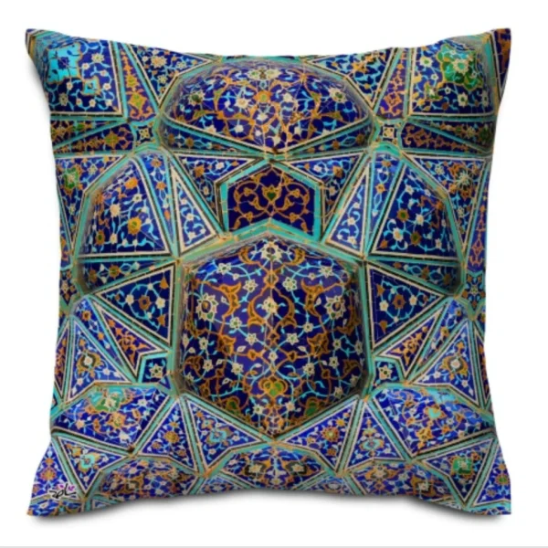 Persian Moqarnas Pattern Velvet Cushion Cover