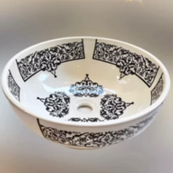 Hand-Painted Persian Design Luxury Ceramic Wash Basin